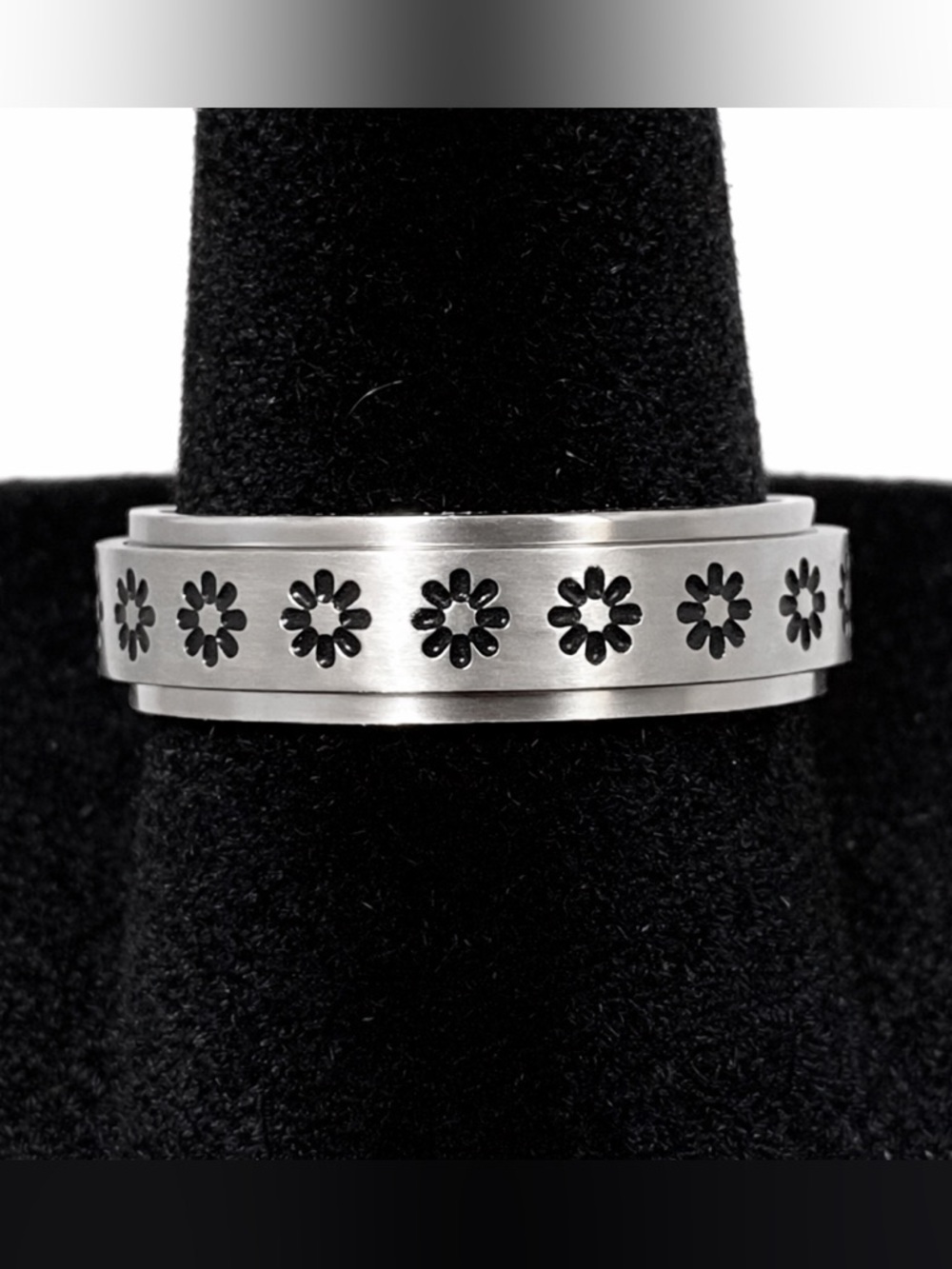 🥳BOGO Fidget Ring Stainless Steel Floral Flowers Daisies | NWT! | Sz 8 9